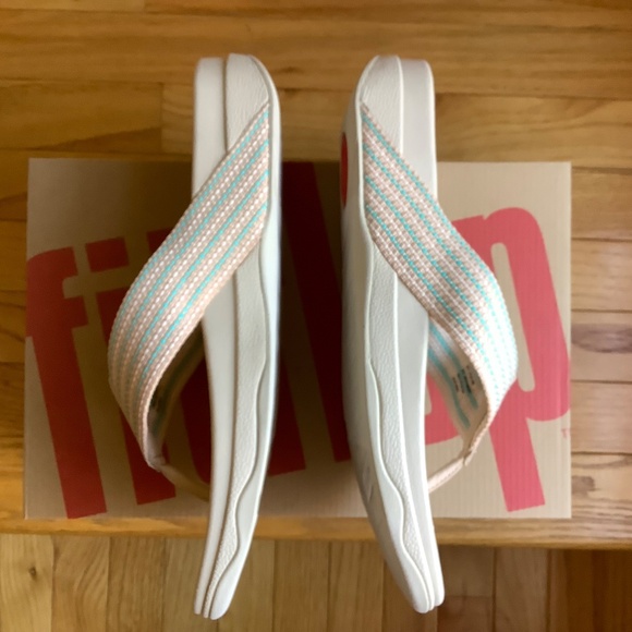 Fitflop Surfer Weave Striped Men’s Toe-Post Sandal Sandstone - Picture 6 of 16